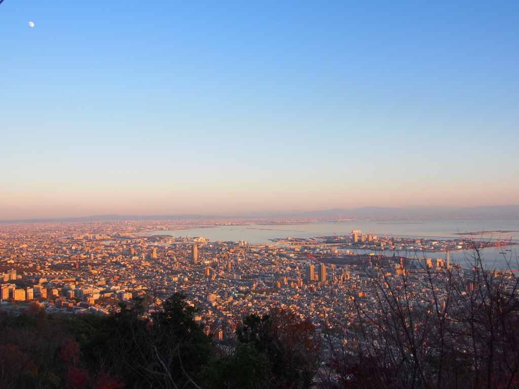 摩耶山ロープウェイから神戸の夕景