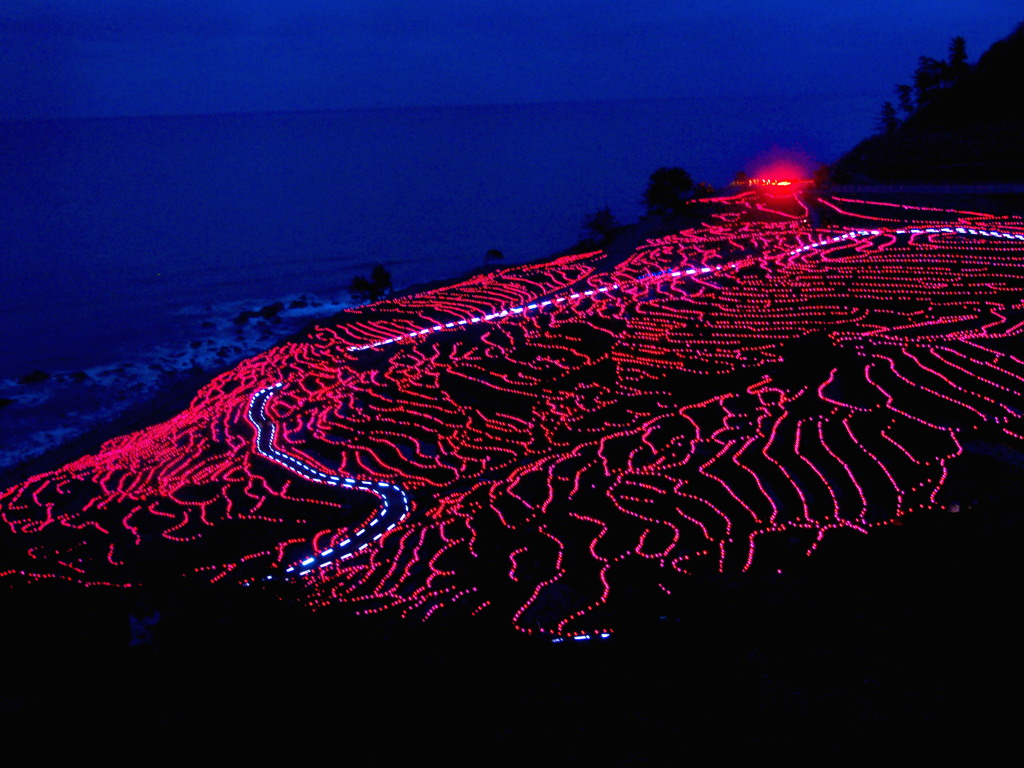 白米千枚田ライトアップ