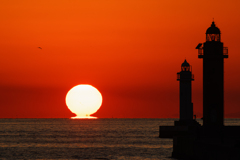 師走の達磨夕日