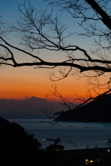 漁港の夕景