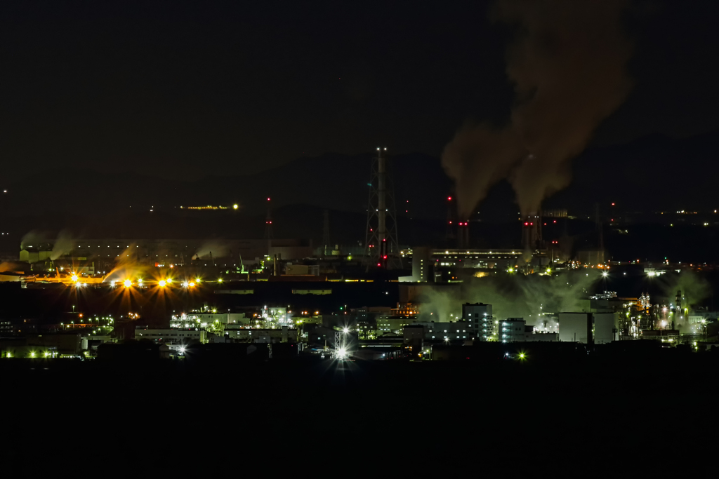 万葉の岬からの工場夜景 ②