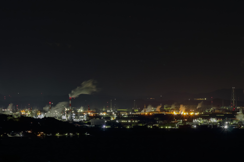 万葉の岬からの工場夜景 ①
