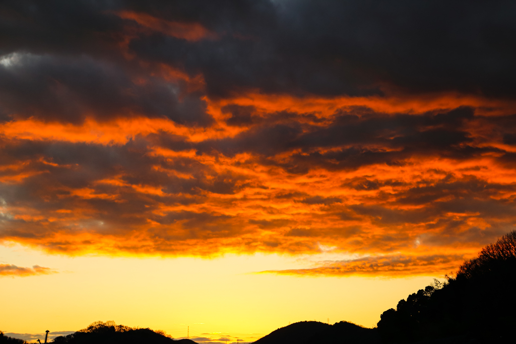 つい今しがたの夕焼け