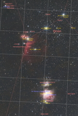オリオンの三ツ星附近 名前付き