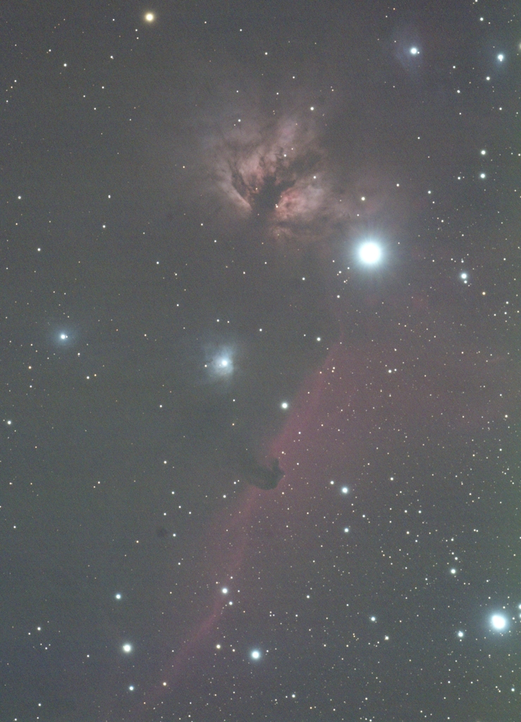 玄関ポーチで試写 馬頭星雲