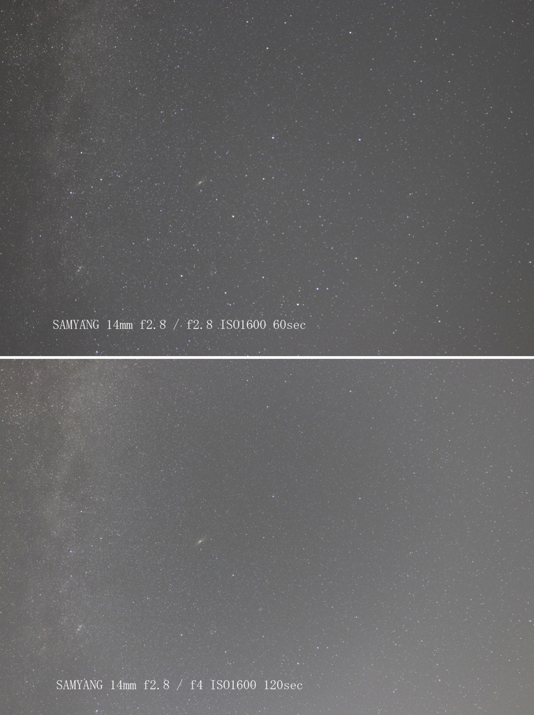 SAMYANG 14mm f2.8 / f4 比較