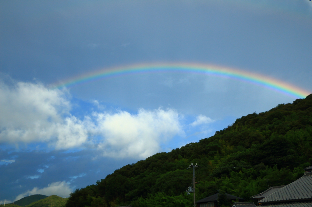 今朝の虹