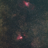 玄関ポーチで試写 《わし星雲＆オメガ星雲》