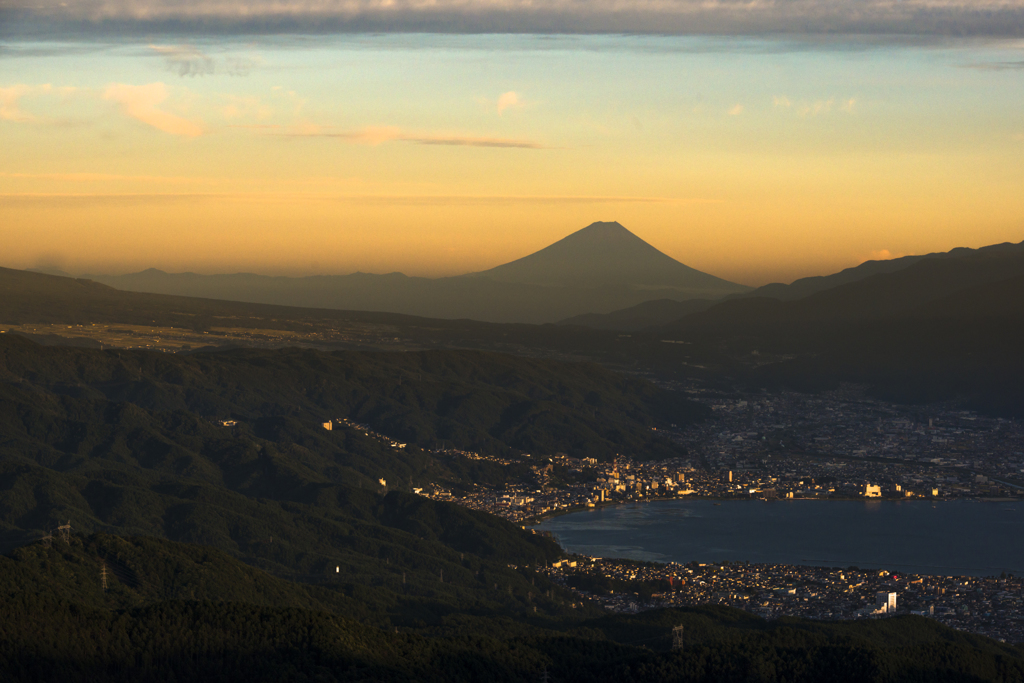夕景のシルエット