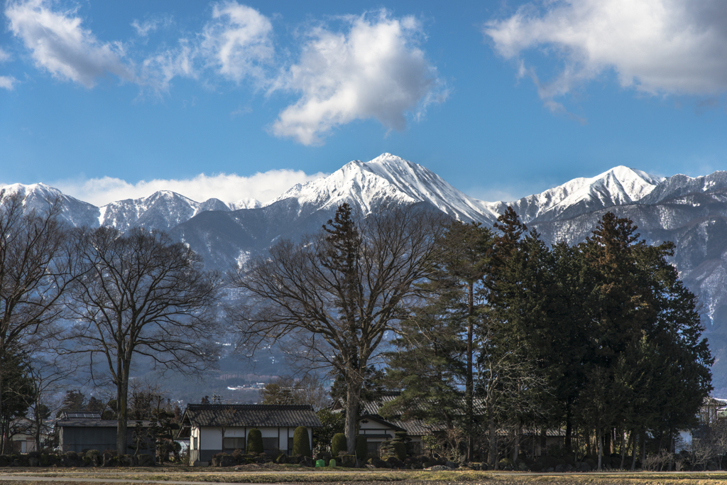 暮らしの中の常念岳