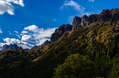 妙義山と青空？