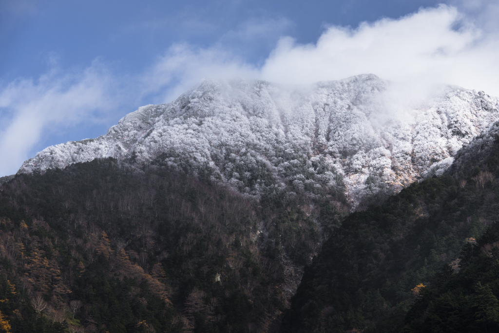 晩秋の雪化粧