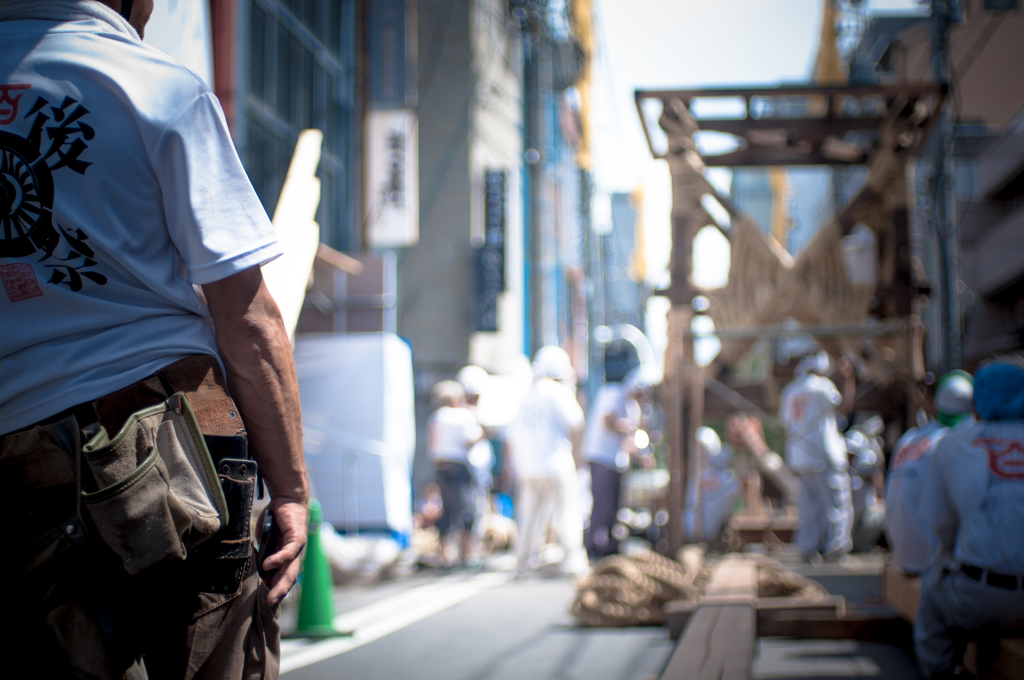 後祭　鉾建て.1