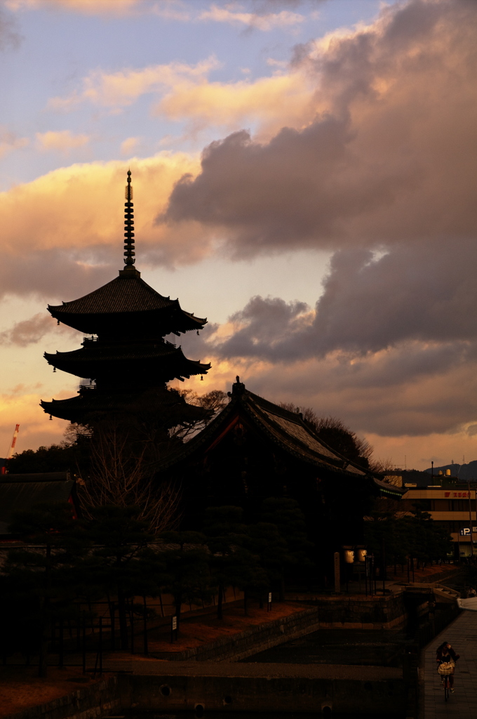 東寺の夕