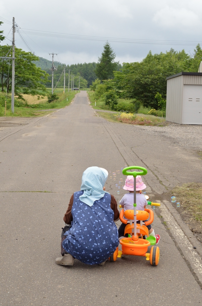 シャボン玉、楽しいね～