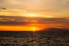 マニラ湾の夕陽