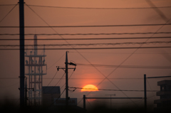 近所の夕陽