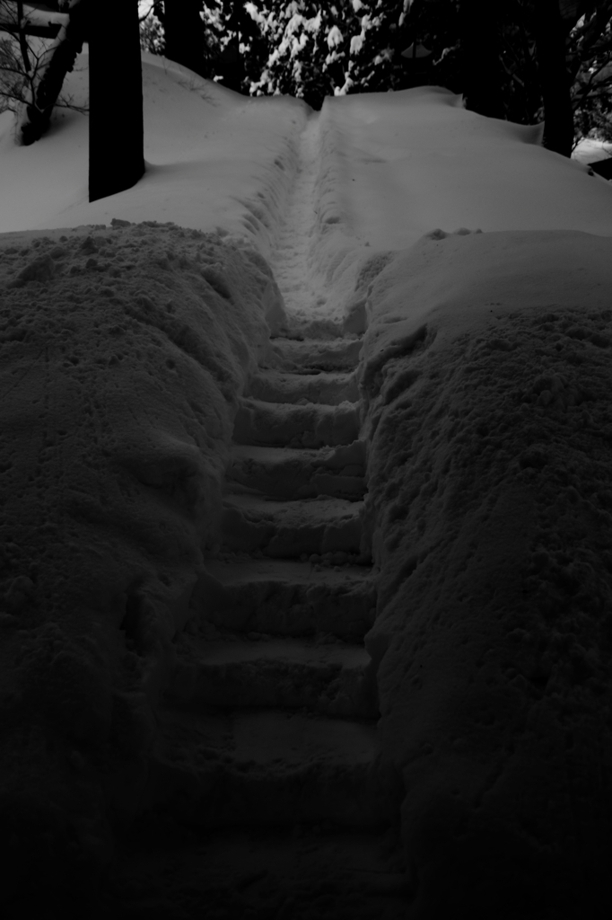 雪の階段
