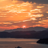 夕暮れの渡船