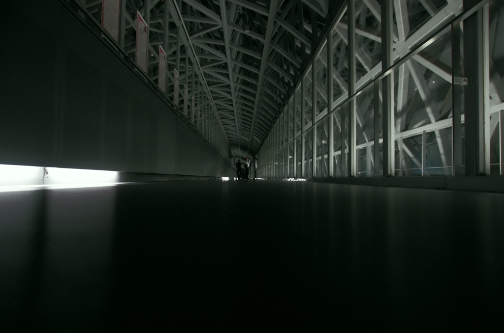夜の通路に怪しい二人の影…