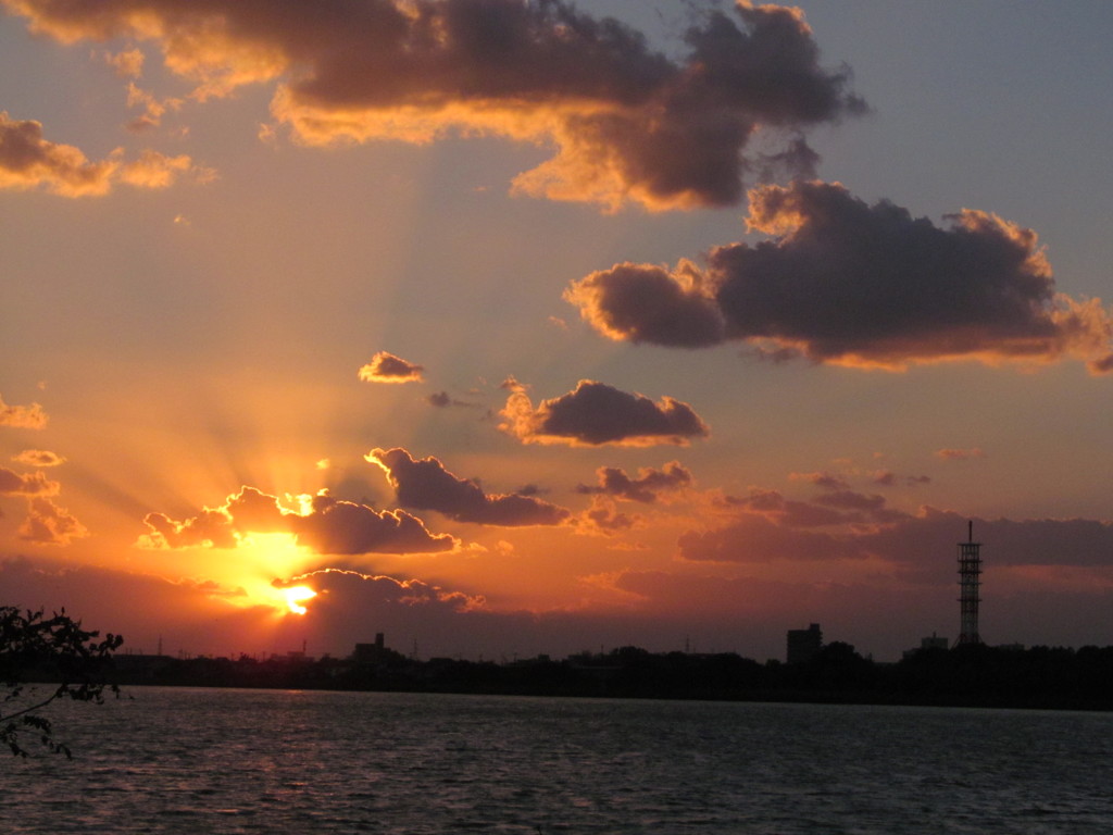 鳥屋野潟夕景