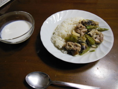 グリーンカレー　タピオカ