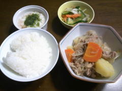 肉じゃが　トロロ　即席漬け