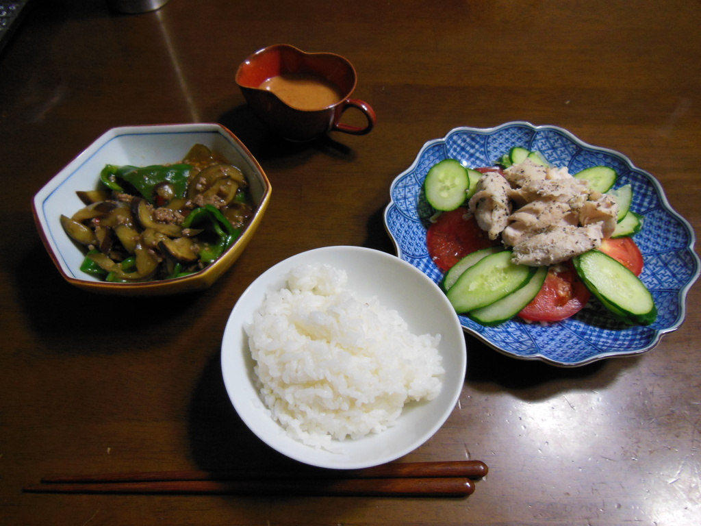 麻婆茄子　バンバンジー