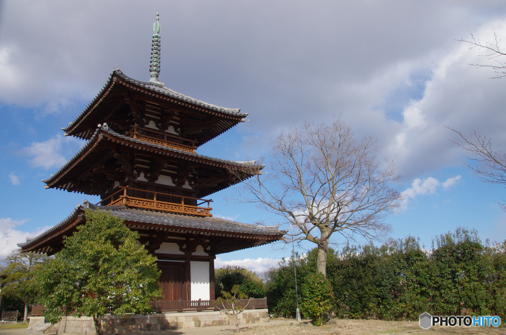 法起寺　三重塔