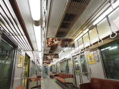 電車の中もタイガース