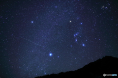 オリオン座と流星