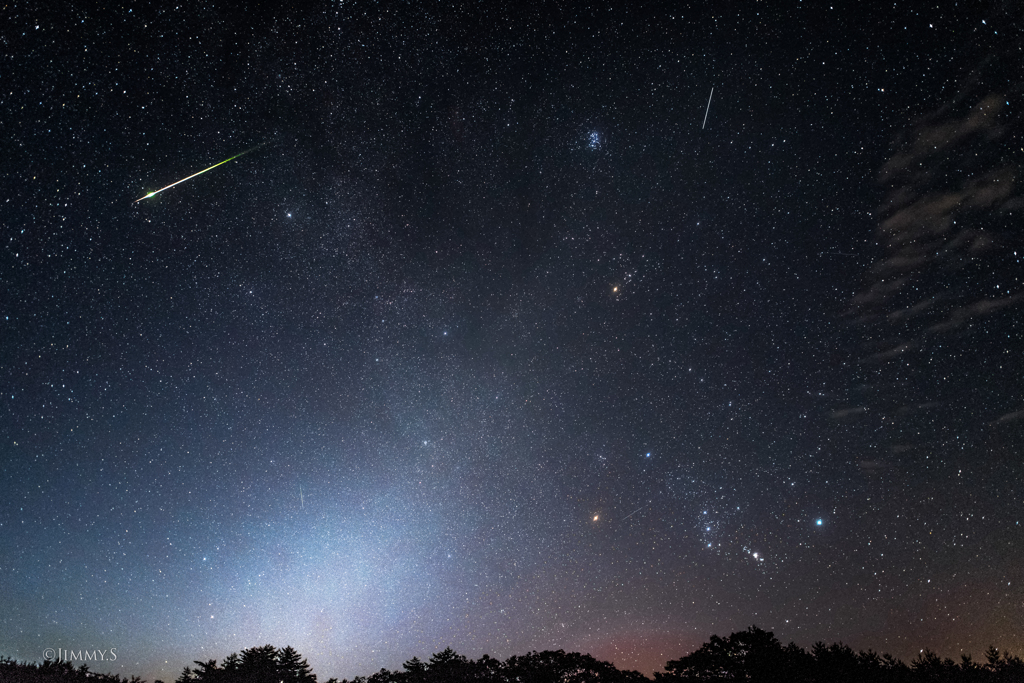 ペルセウス座流星群と秋の星空