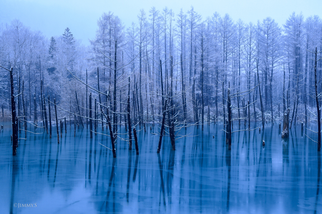 青い池　凍結前