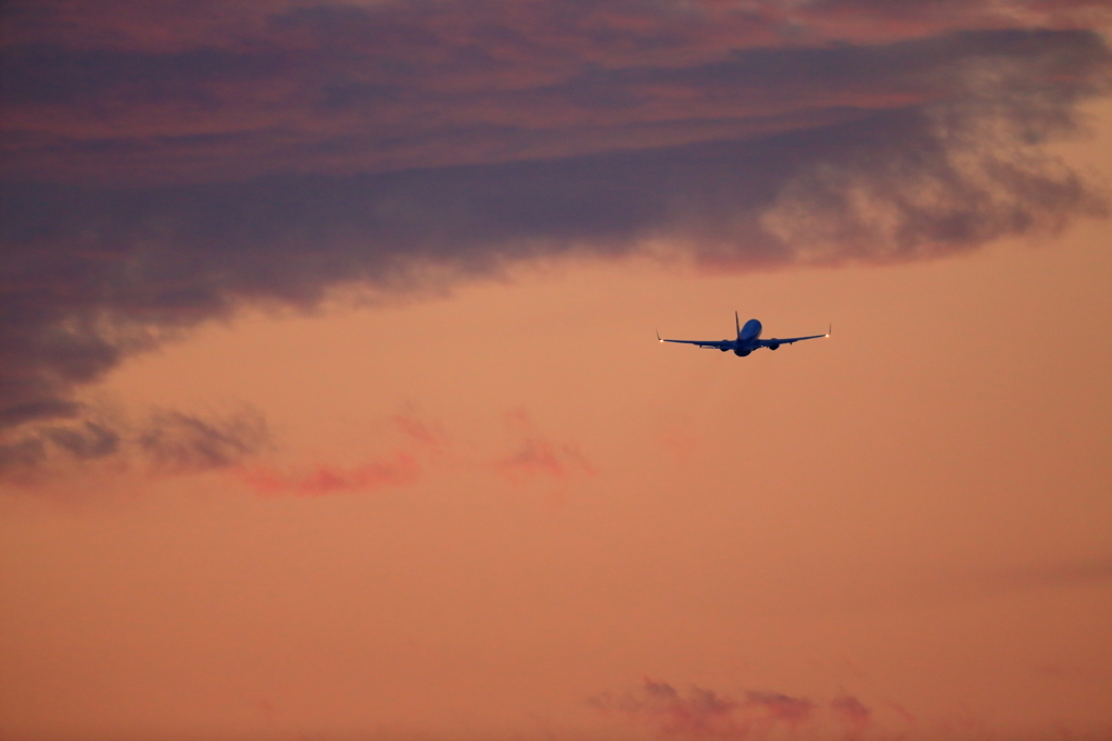夕焼け空へ