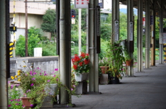 花咲く駅舎