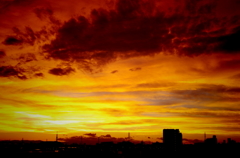 夕焼けのシルエット