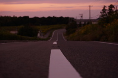 夕暮れの田舎道