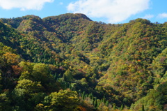 紅葉前の山景-六条付近-