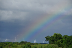 風車と虹