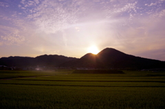 我が町の夕日