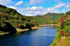 河北湖の紅葉