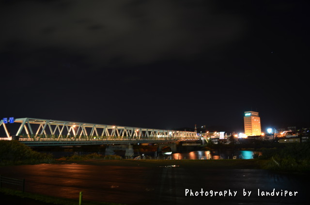 夜の本荘大橋