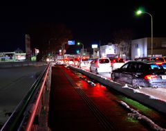 Traffic jam of the town