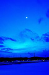 Moonlight and blue sky