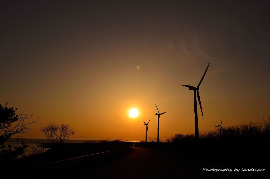 Windmill in the dusk