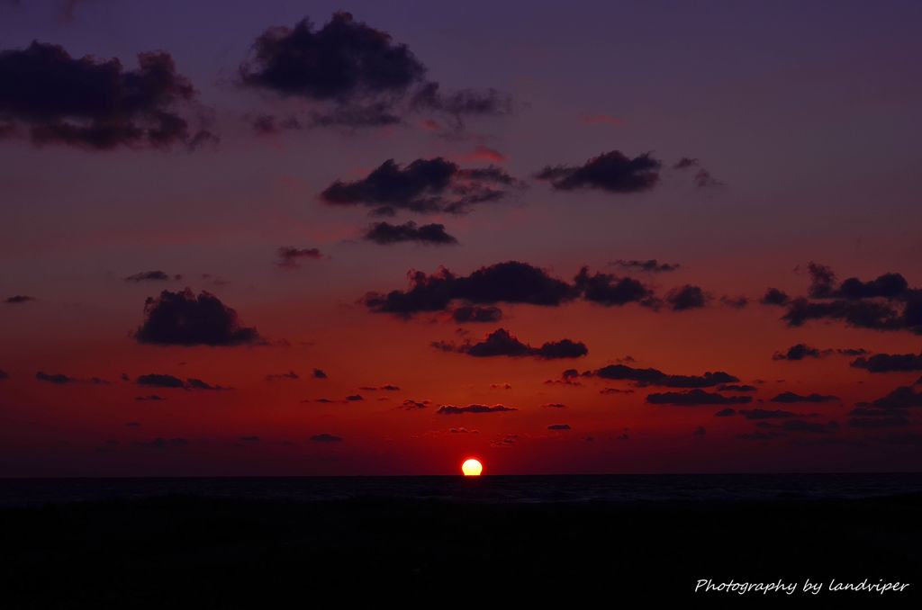Beautiful setting sun