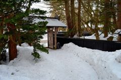 The backside of the gate