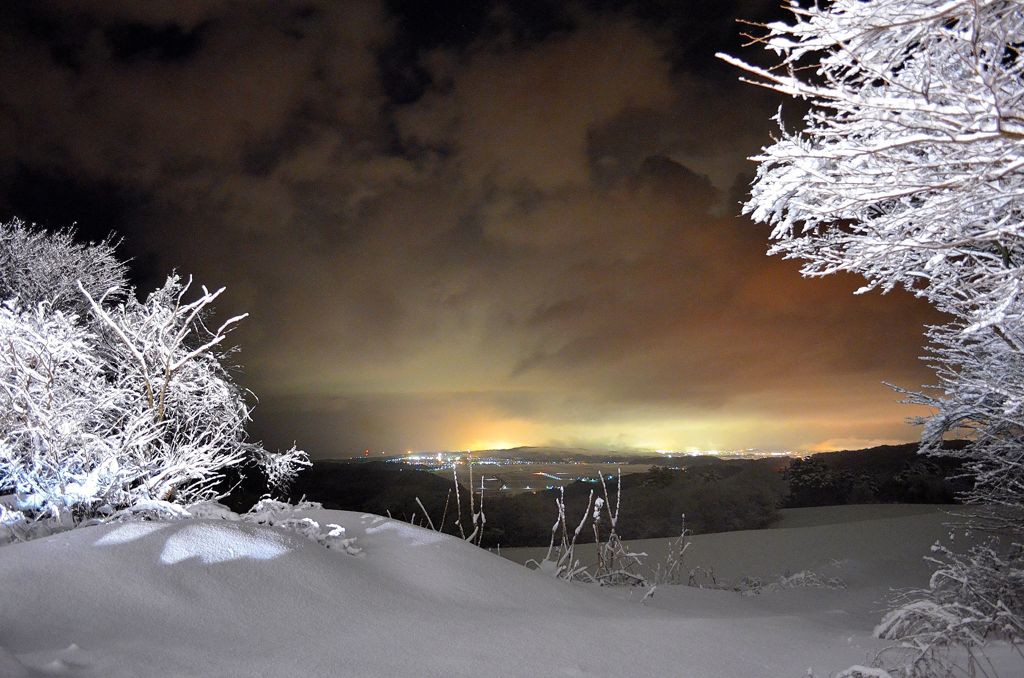 The night view of winter 