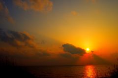 Color the west sky into orange