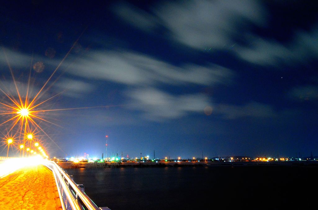 The night view that rises in darkness